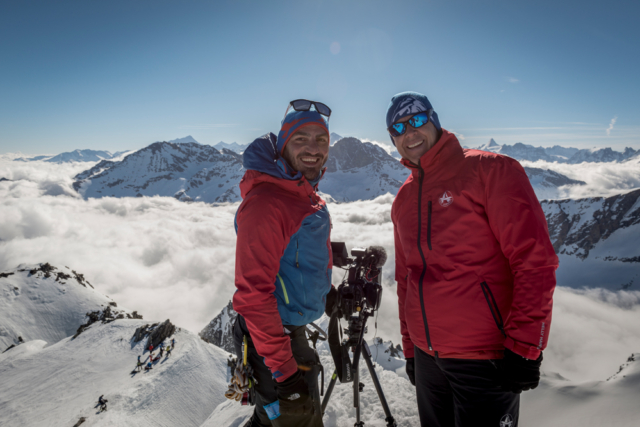 As a flight assistant for Air Zermatt and as a photographer for the Swiss television SRF for the DOC series "Adventure Alps - The Ski Tour of Life"